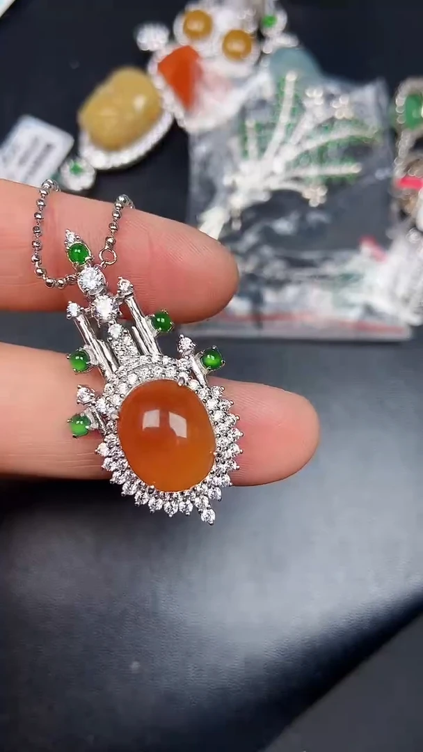 银S925镶嵌戒指翡翠3390