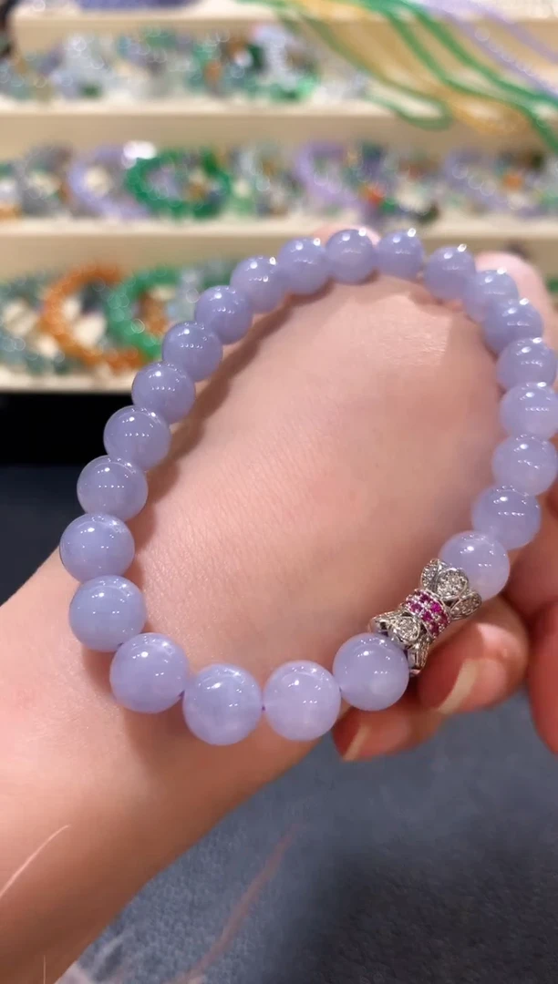 未镶嵌手串翡翠z84紫色有色差