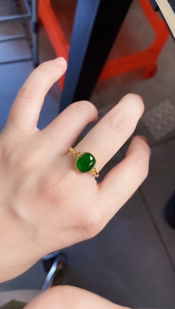 翡翠戒指银S925镶嵌458989