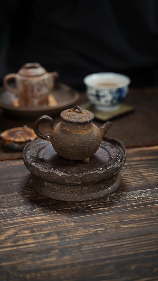 全手工制作 南蛮 青铜 三足 后手壶  120cc