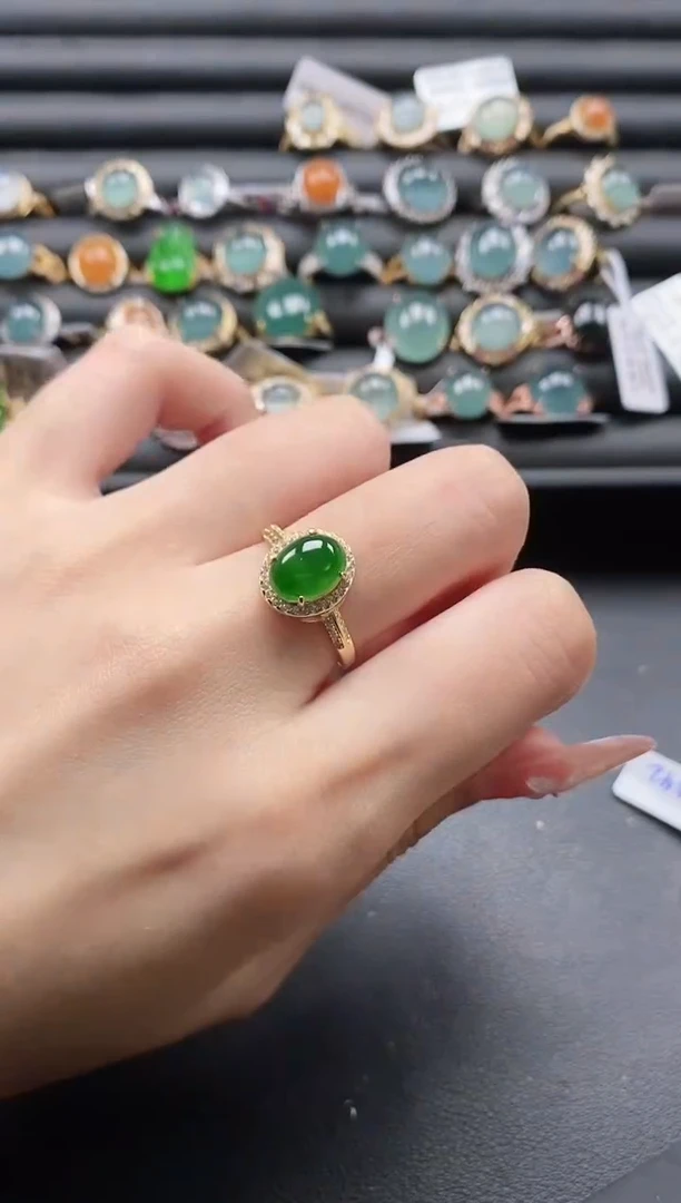 【闪购商品】翡翠戒指银S925镶嵌11111