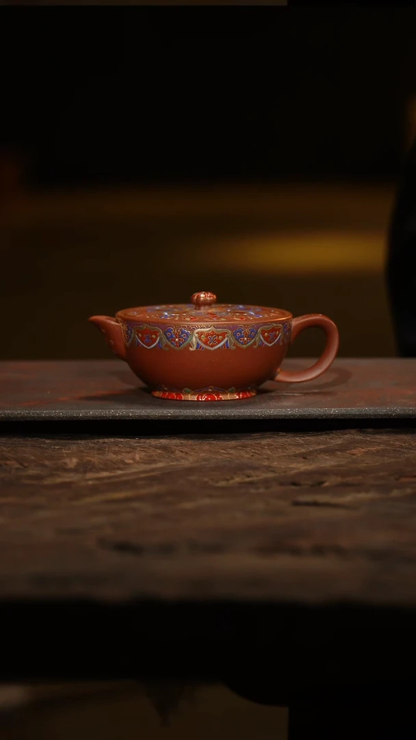 紫砂茶叶罐紫砂茶壶珐琅