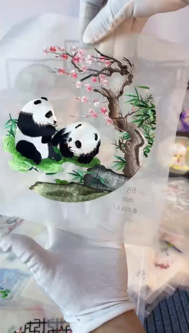 织绣纯手工苏绣双面绣绣布