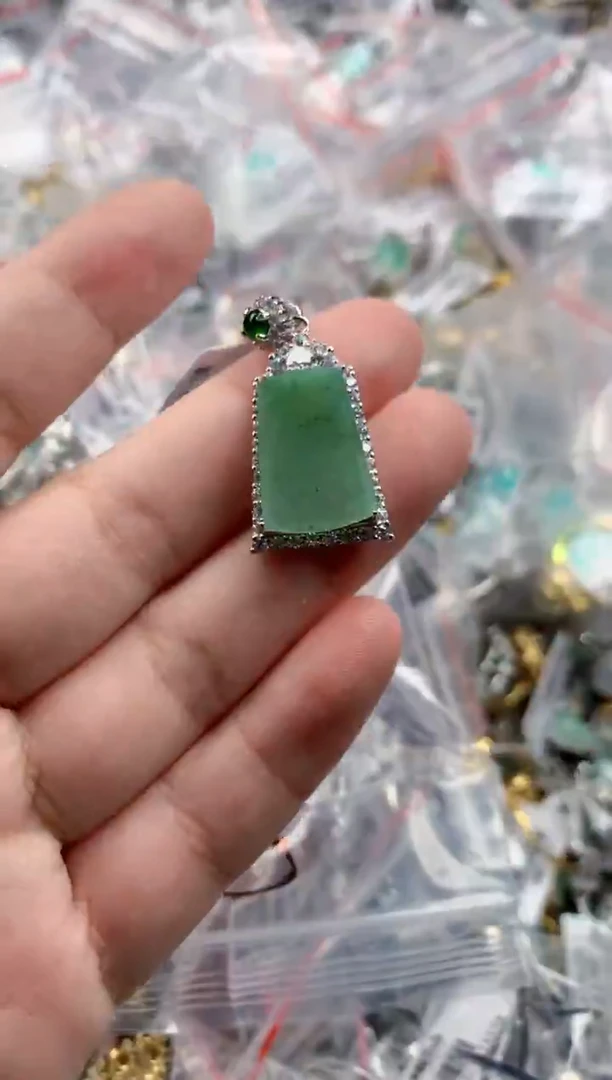 银S925镶嵌戒指翡翠111       6