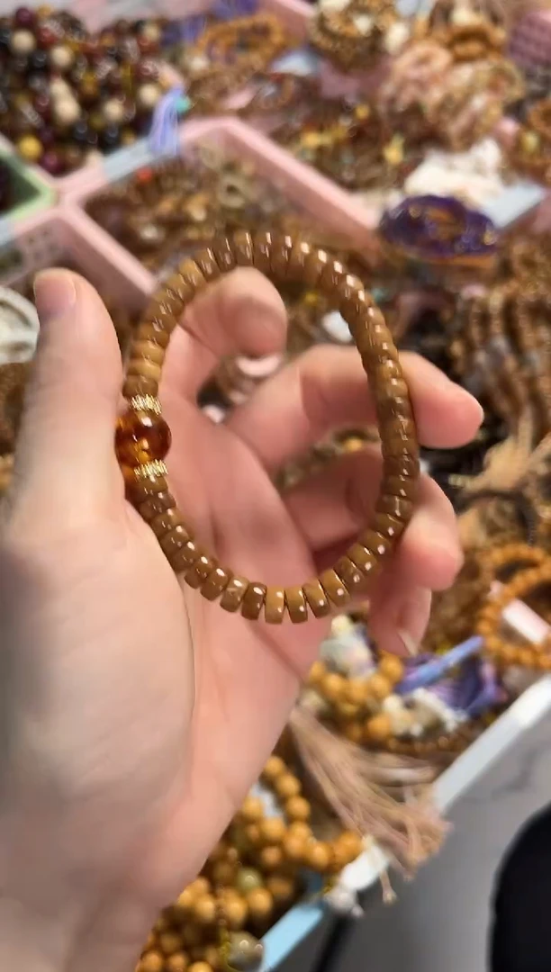 手串琥珀未镶嵌库克药片搭配琥珀手串7*3.5mm