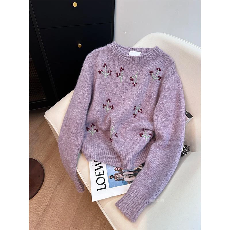 春季穿搭一整套女2025新款韩系时尚气质香风显瘦减龄甜美百搭毛衣