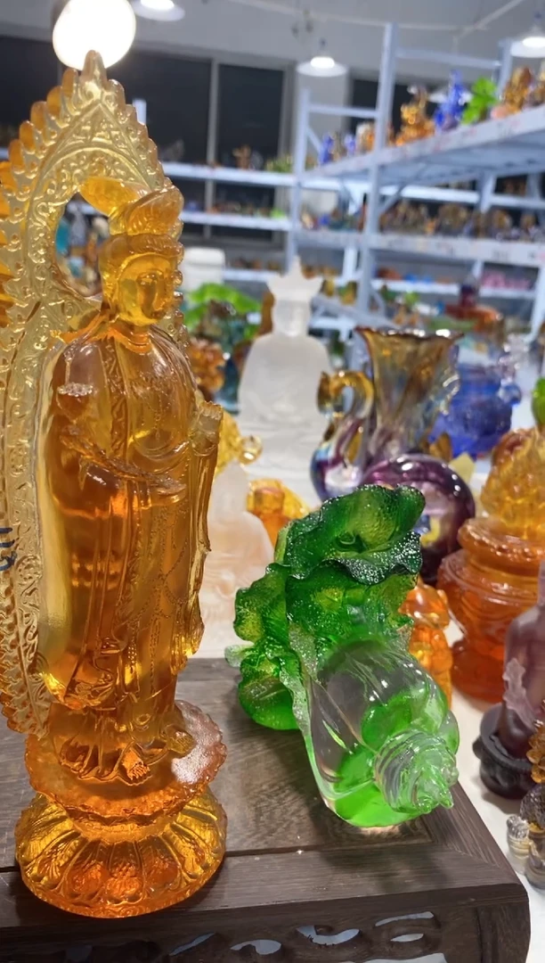 手工艺品琉璃大势至完品