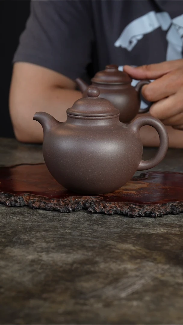 茶壶紫砂千*马老紫泥掇球