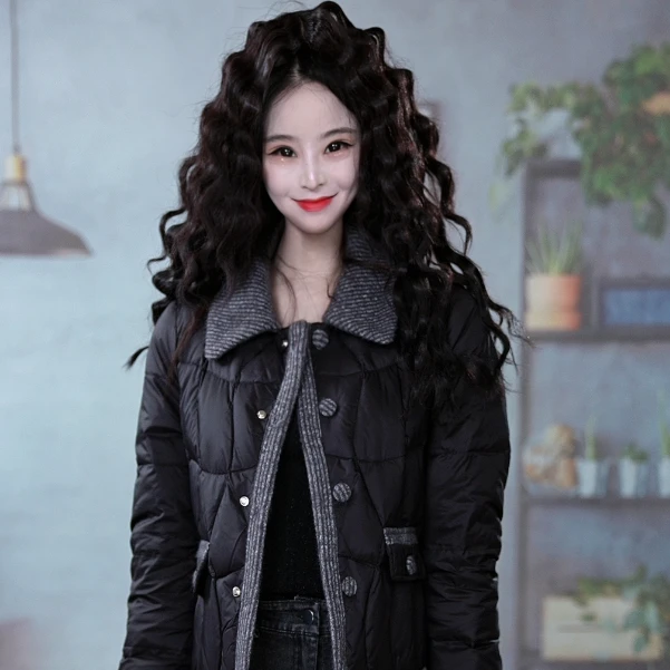 新款时尚轻奢气质显瘦翻领百搭保暖冬季韩版短款秋冬羽绒服M-4XL