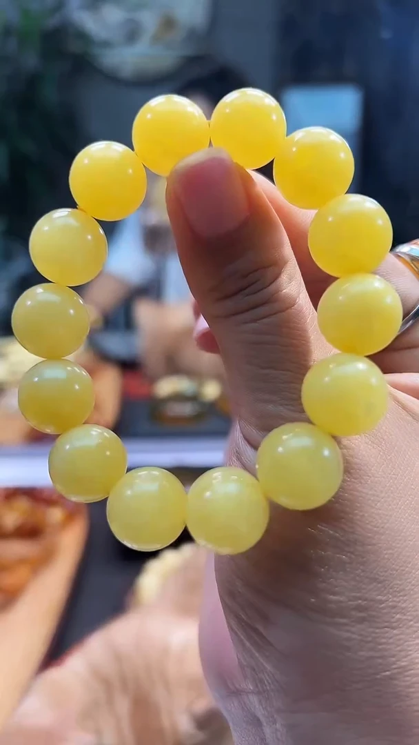 未镶嵌蜜蜡手串14+蜜蜡圆珠单圈