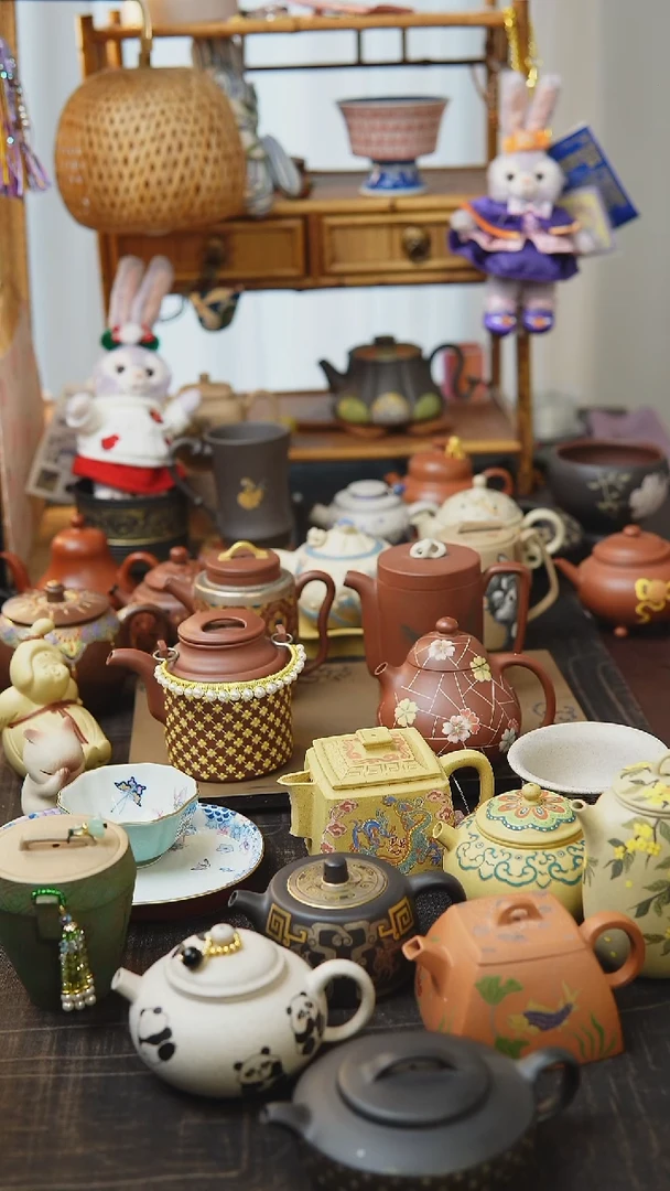 茶壶紫砂芥*叶红色盘子