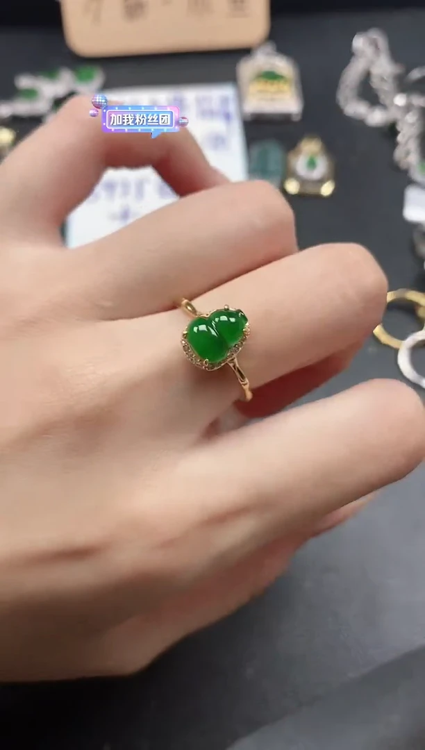 银S925镶嵌戒指翡翠51511