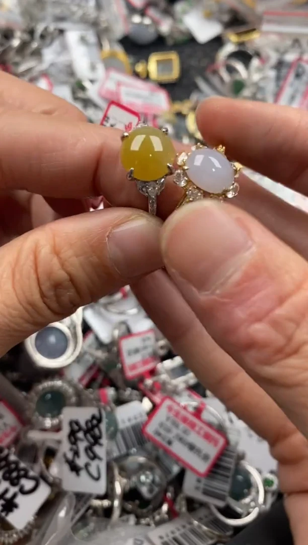 银S925镶嵌戒指翡翠777   9