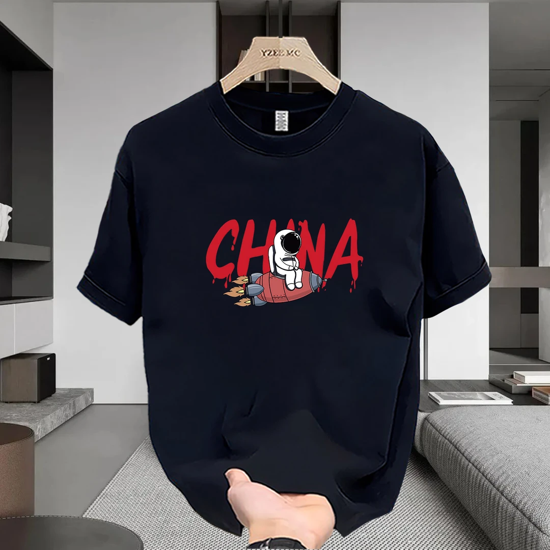 美式痞帅重磅纯棉短袖T恤青年男女款夏季ins潮牌街头宽松圆领上衣