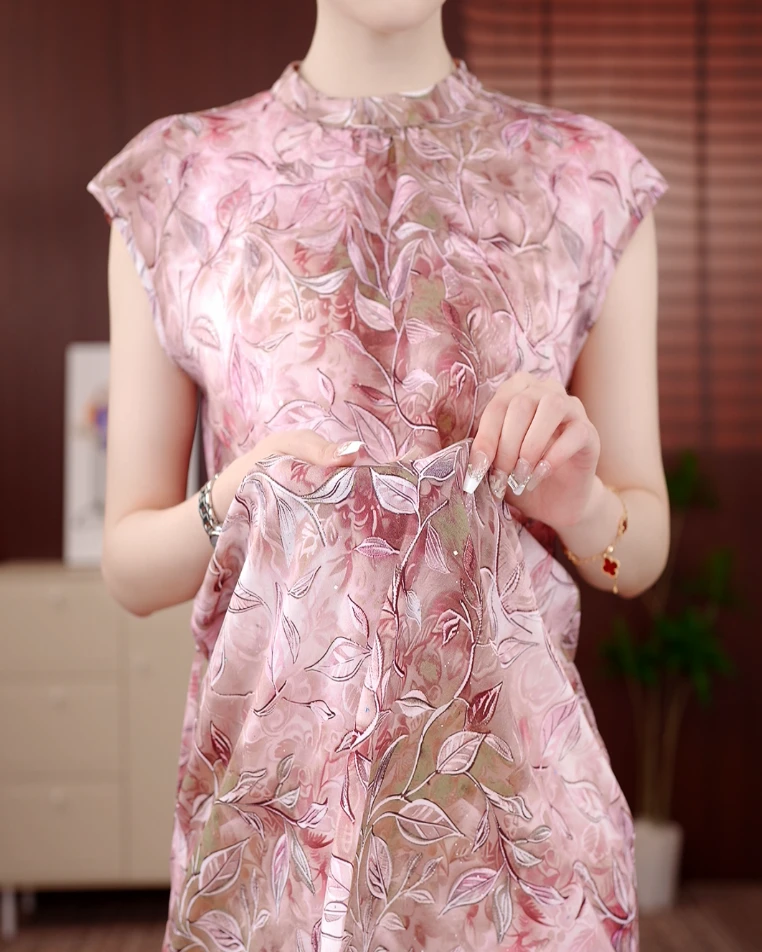 [送腰带]专柜上新2025新款气质减龄百搭金枝玉叶显瘦连衣裙