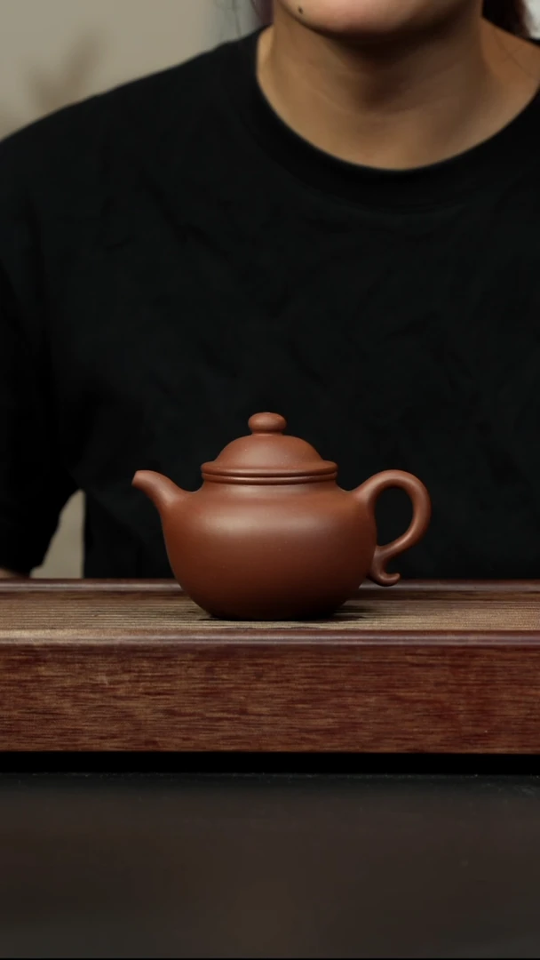 紫砂茶壶底槽清 莲子壶全手