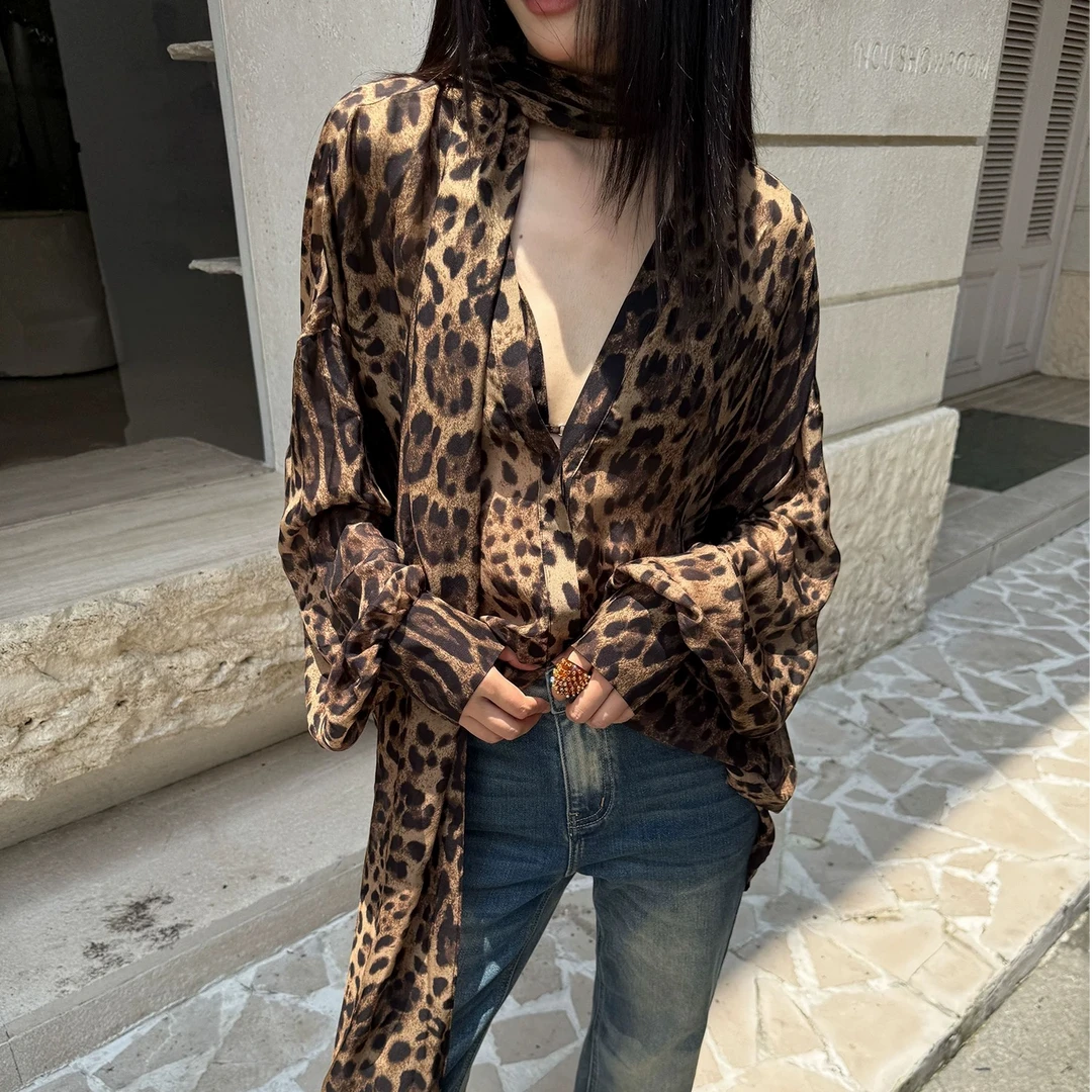 cnleewei 25早秋豹纹系扣衬衫  08600