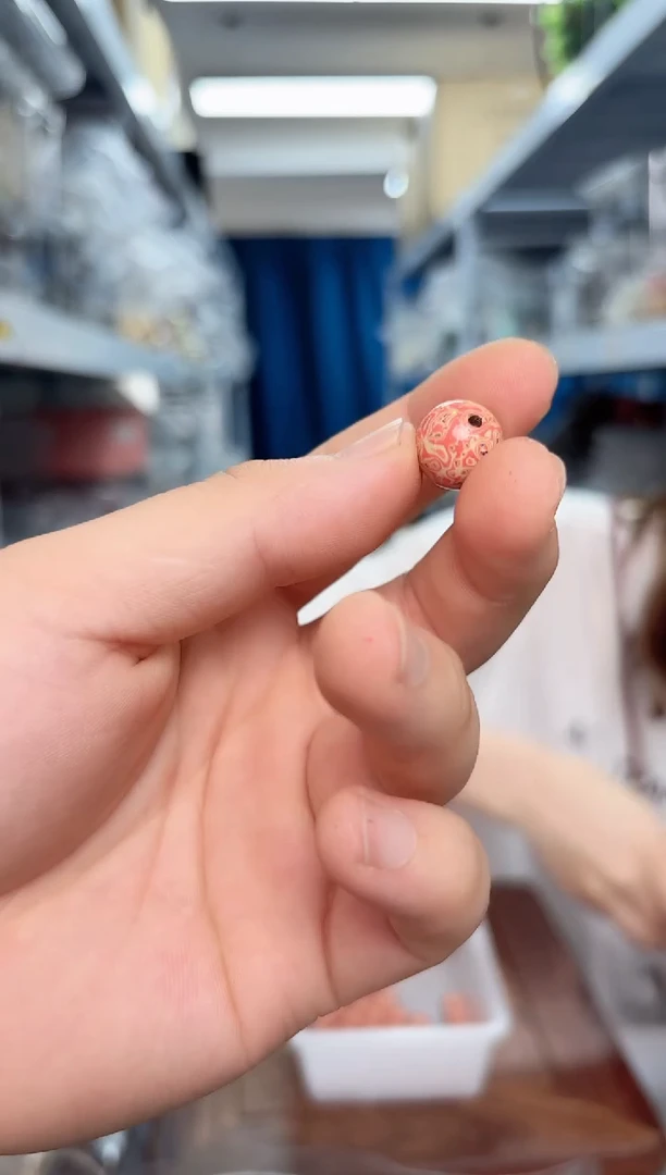 木大漆肉粉色13mm圆珠单圈