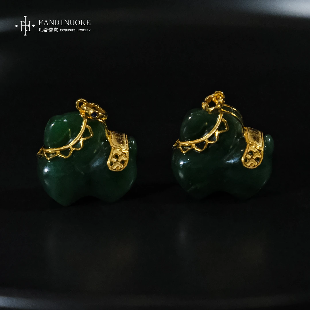 【加加专属】14 MJ37027-和田碧玉小马吊坠—多样性发一件11*20*22mm