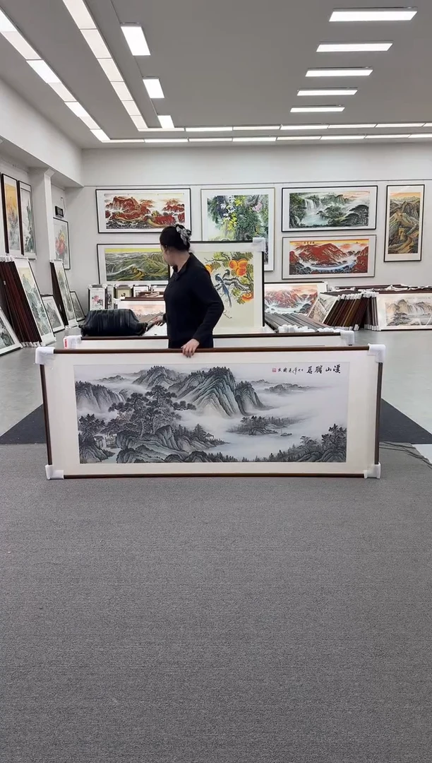 国画手绘 溪山雅居 219*88