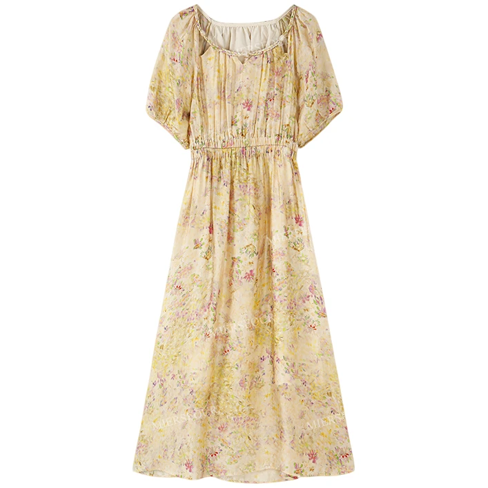 【封后轻奢设计】【温柔花季】甜美风气质印花连衣裙1581