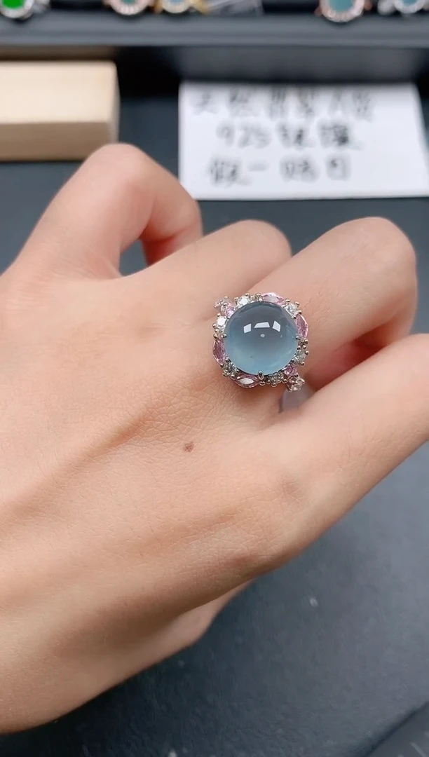 银S925镶嵌戒指翡翠111