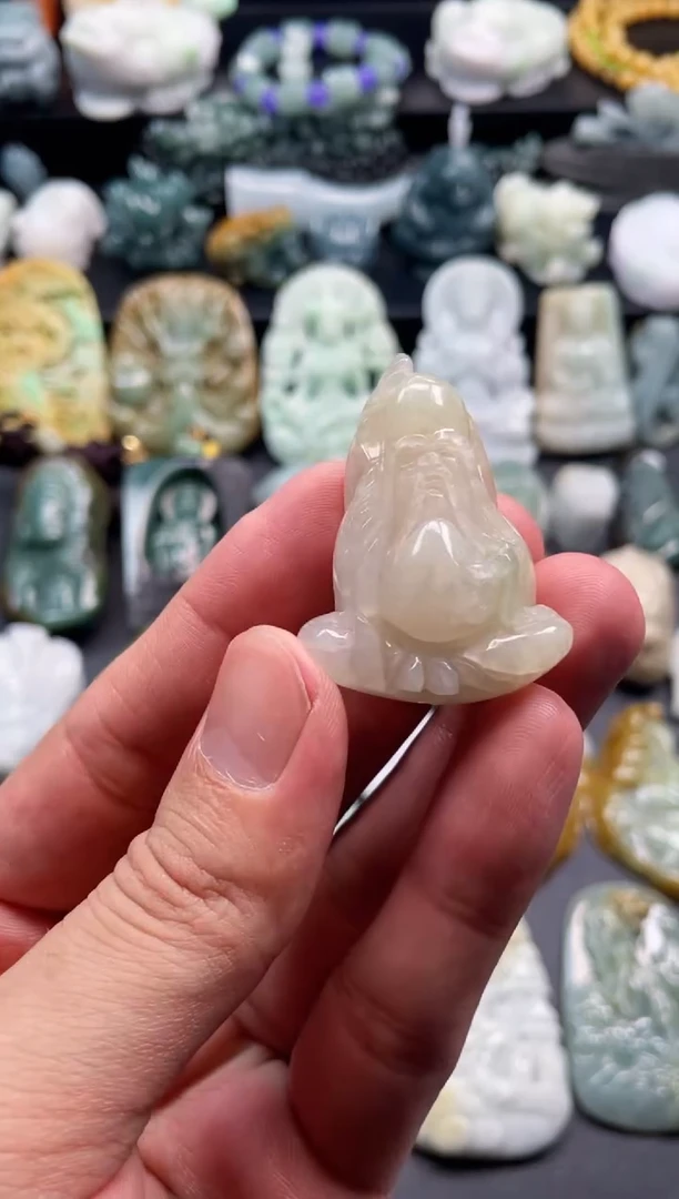 颈饰未镶嵌翡翠10  天然翡翠a货  寿星公