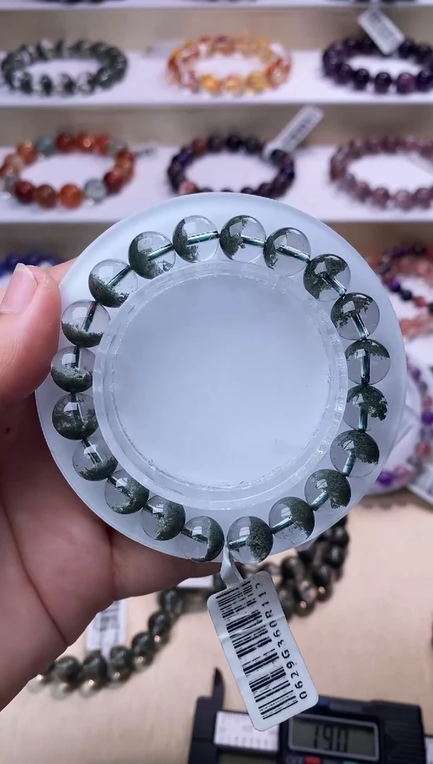 【闪购商品】水晶手链未镶嵌聚宝盆绿幽灵9m+