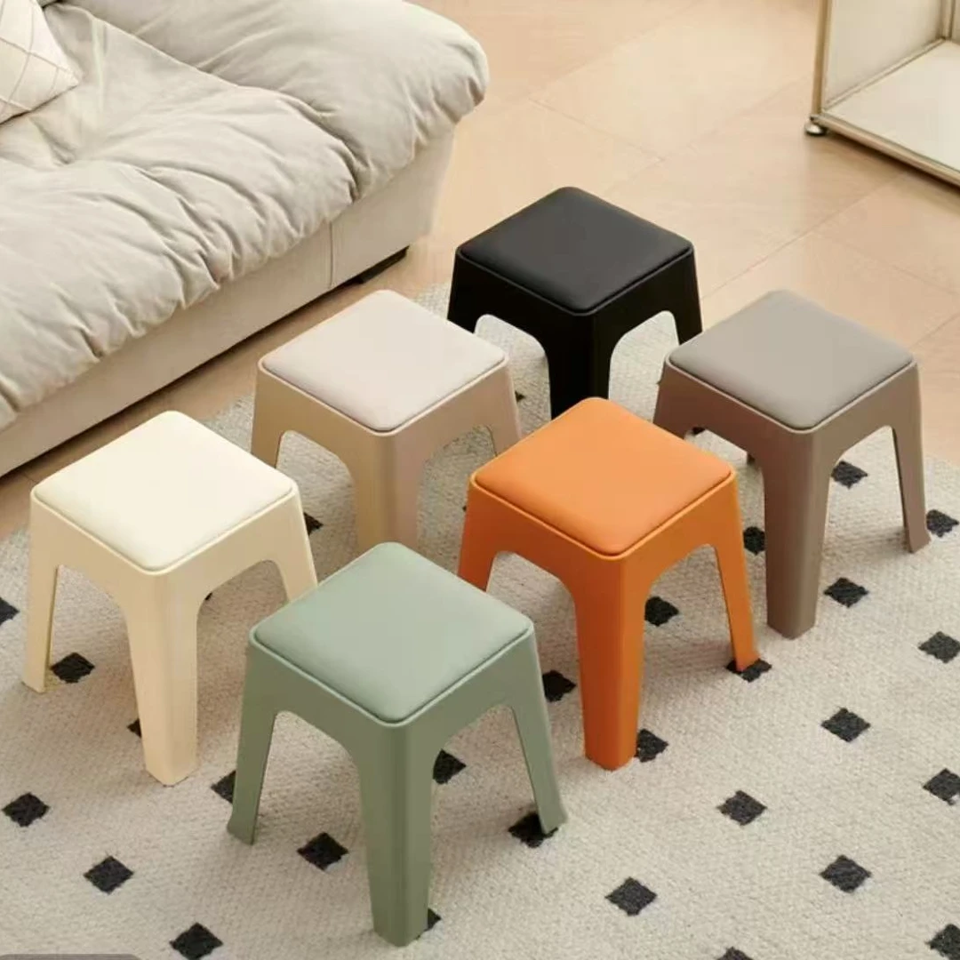 【软包茶几凳】加厚防滑方形茶几凳简约时尚科技皮面软凳换鞋凳轻奢