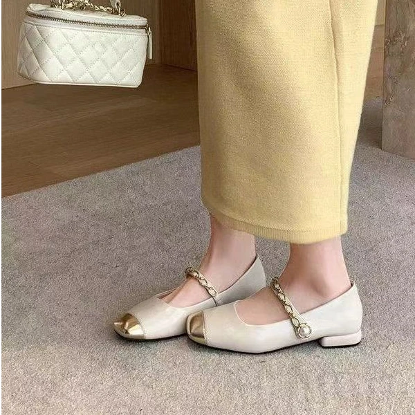 383-10   新款舒适浅口粗跟百搭单鞋