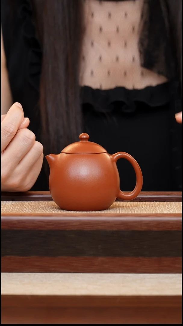 朱泥龙蛋130cc宜兴手工紫砂壶