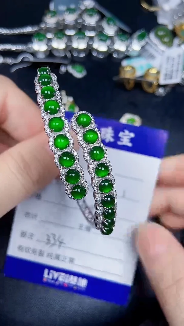 银S925镶嵌戒指翡翠3340