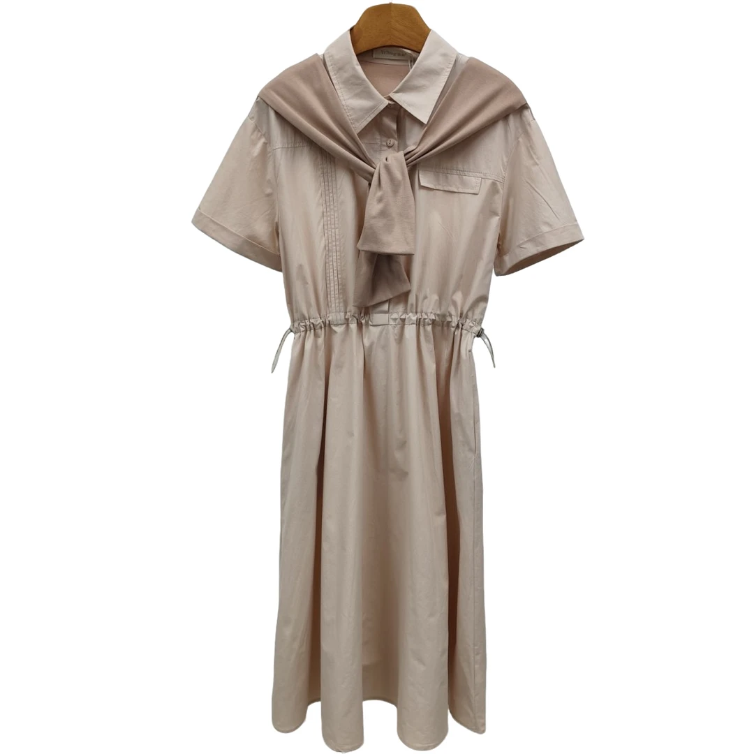 YITONG/倚桐2025夏季时尚气质POLO领假两件披肩连衣裙（L5473081）