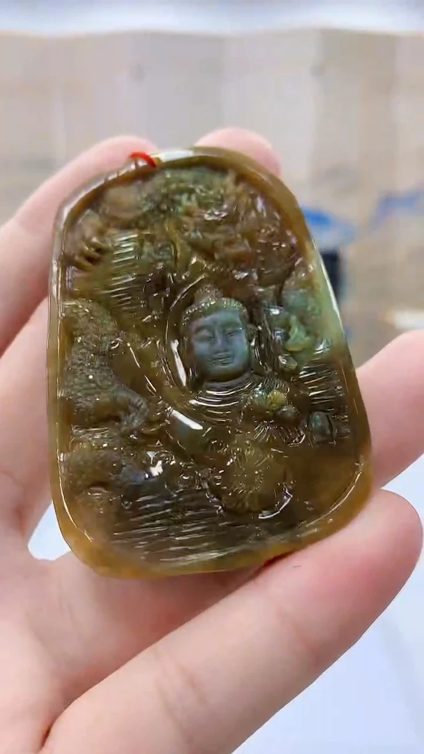 【闪购商品】定制翡翠未镶嵌4812bb-毛货挂件64