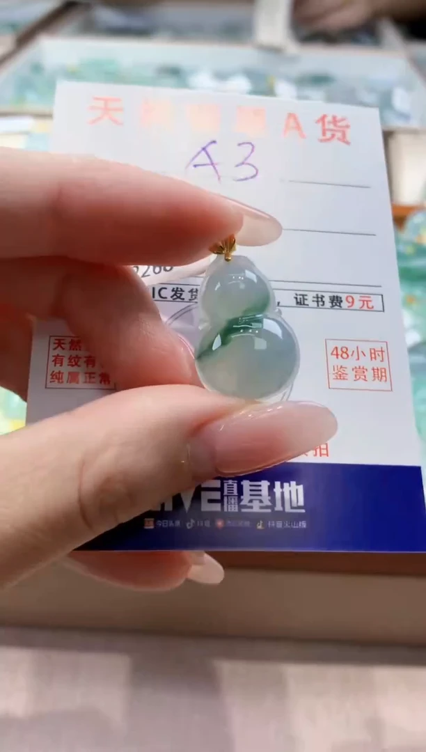 颈饰18K金镶嵌翡翠天然缅甸a货翡翠
