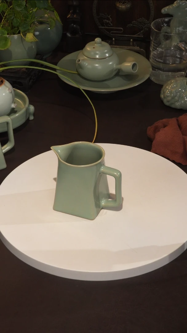 杯宣宝汝瓷原矿原釉瑕疵