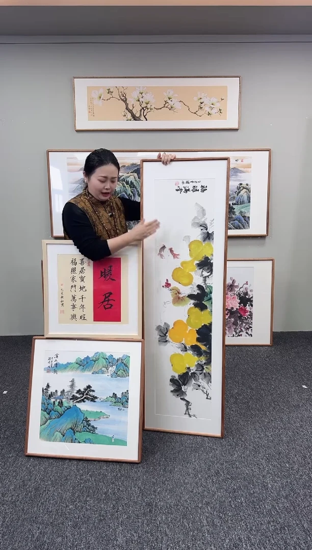 国画福禄满堂+山水清音+暖居