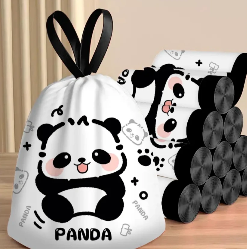 公仔家居垃圾袋大号宿舍手提式抽绳特厚塑料袋清洁袋厕所专用