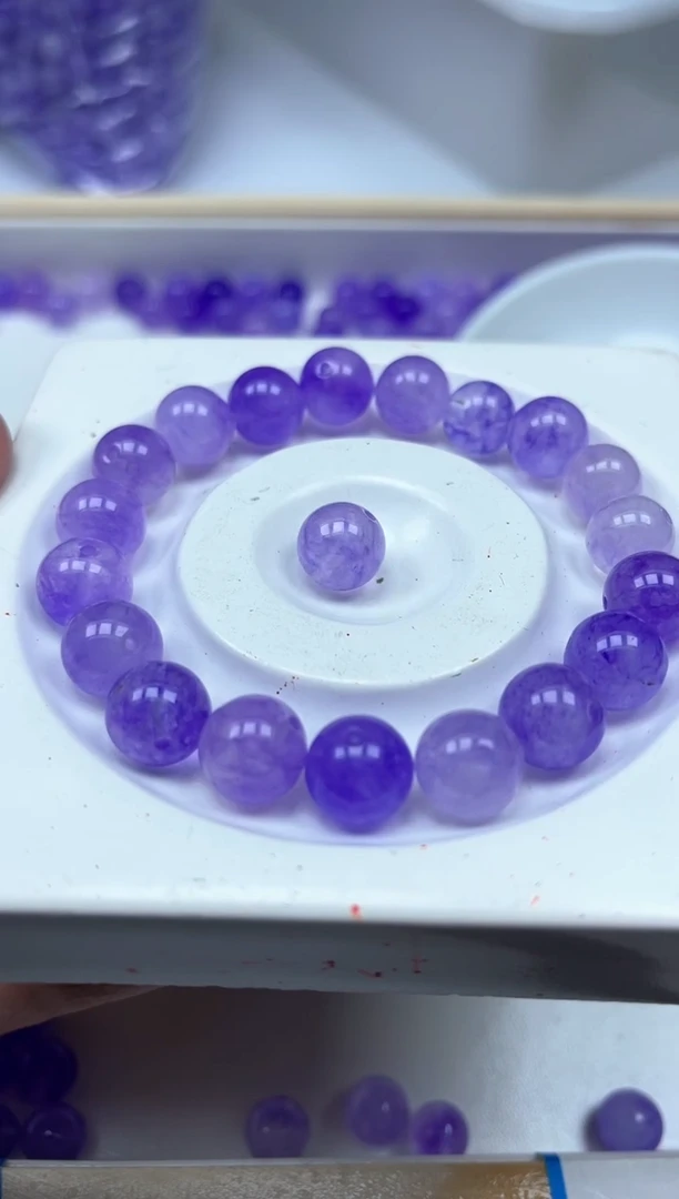 散珠未镶嵌碧玺A1566 紫碧玺10mm10个8元