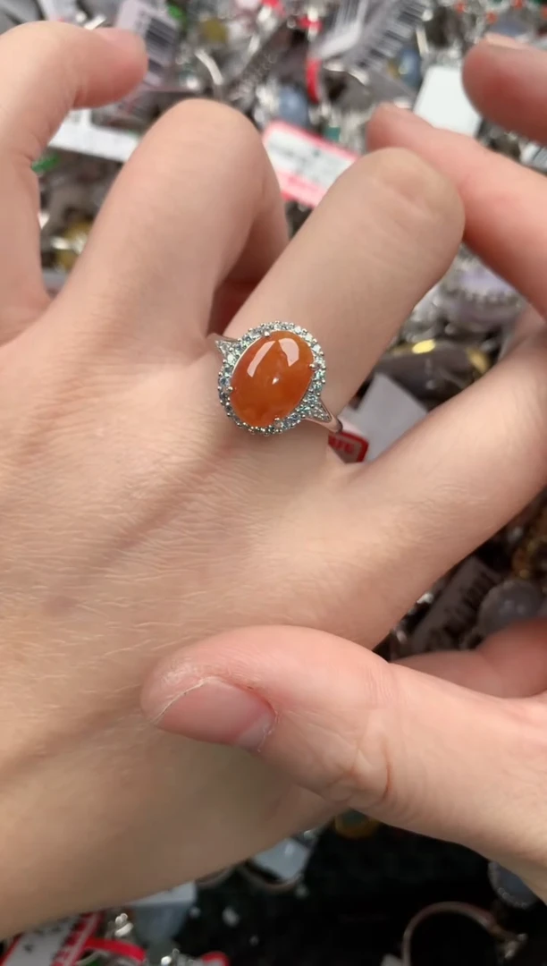 银S925镶嵌戒指翡翠777----4