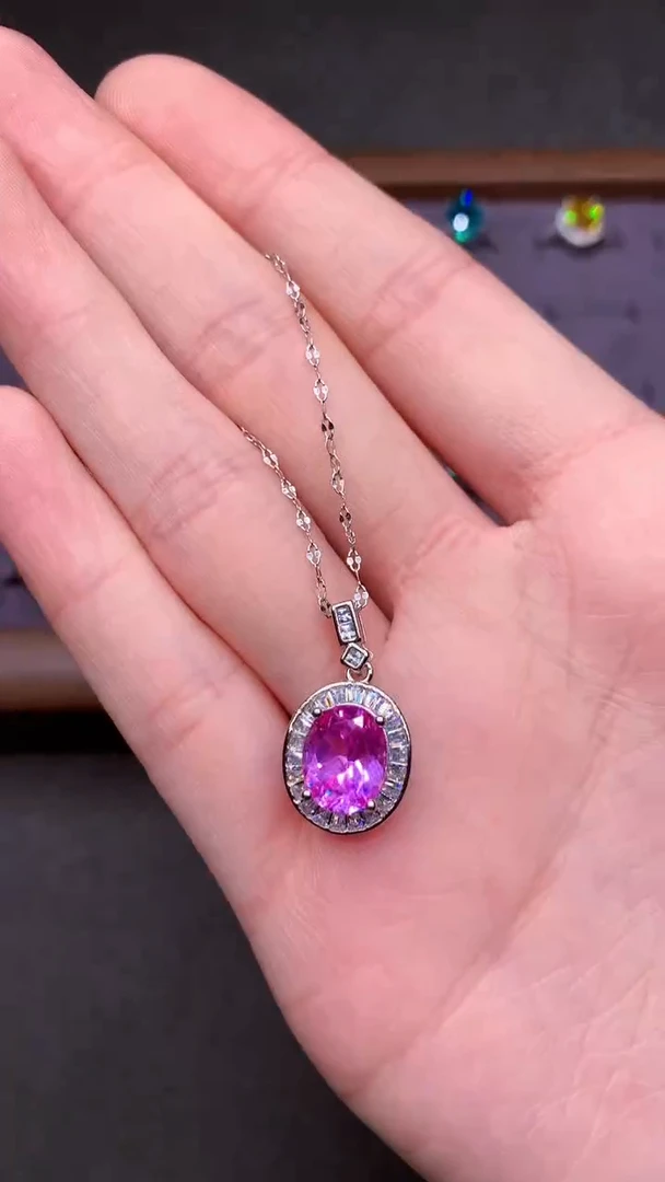 【闪购商品】彩色蓝宝石颈饰银S925镶嵌·····