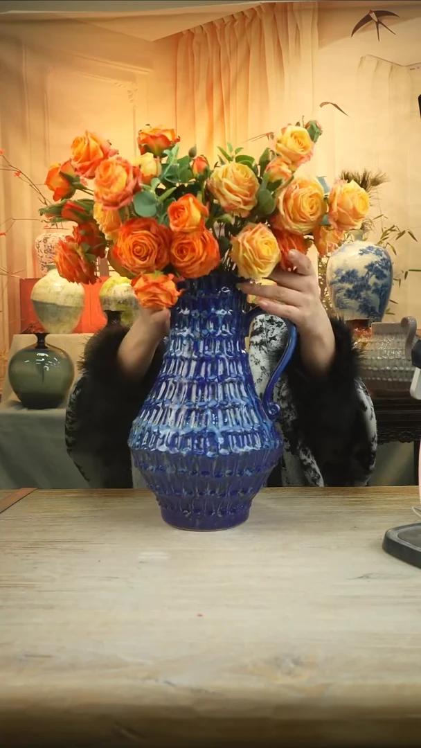 高35口12高温陶瓷花瓶花器