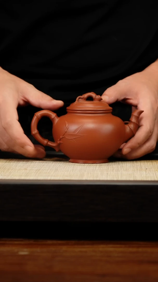 茶壶紫砂朱泥竹报春大