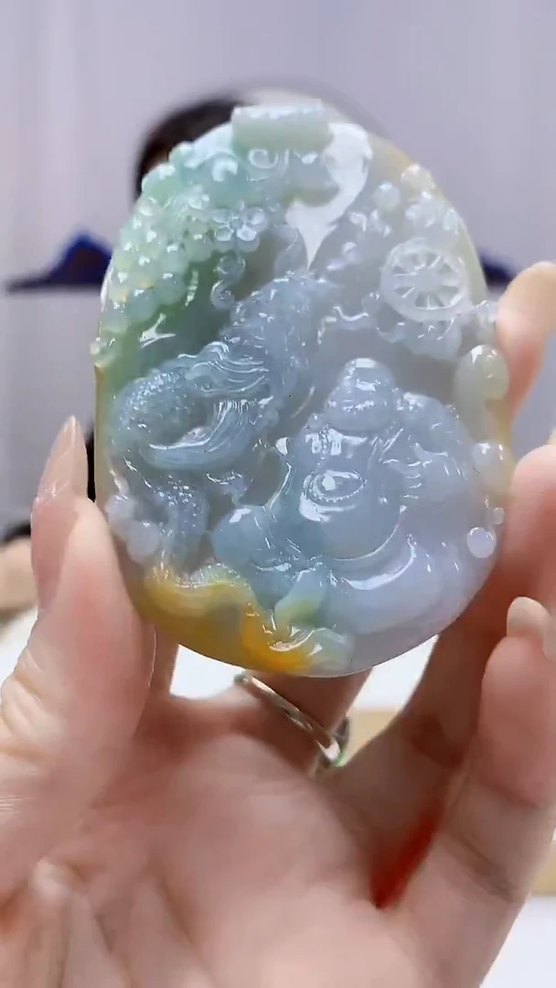未镶嵌定制翡翠4829DD-毛货挂件145