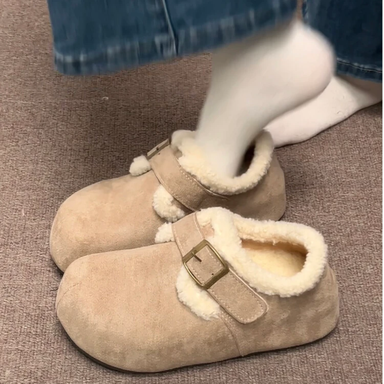 复古厚底雪地靴女冬2025新款保暖外穿防滑爆款勃肯鞋加绒加厚棉鞋