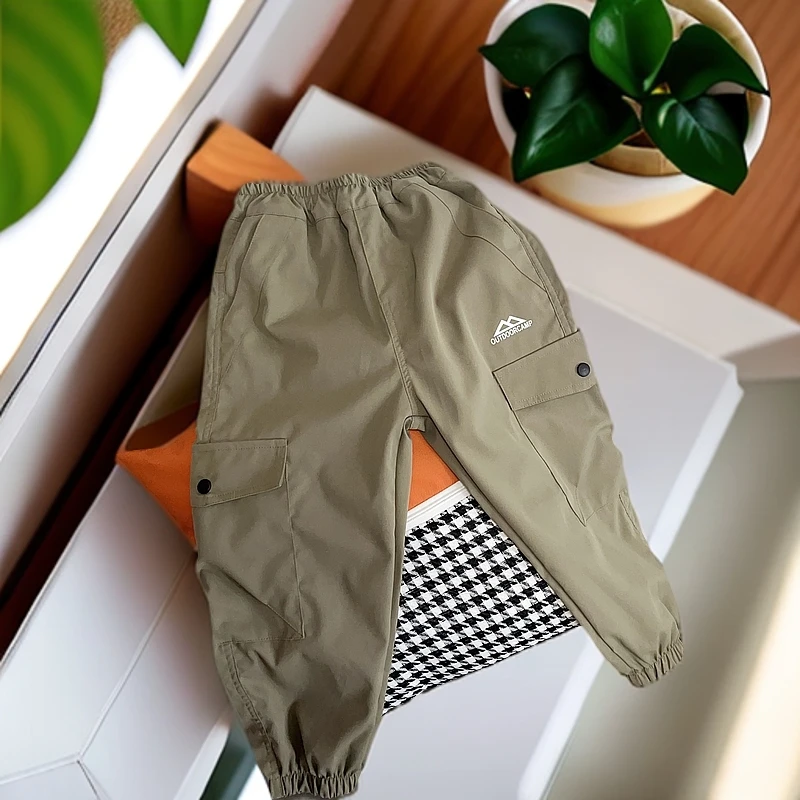 儿童百搭春夏季宝宝裤子工装长裤洋气中童013薄款夏款工装裤童装