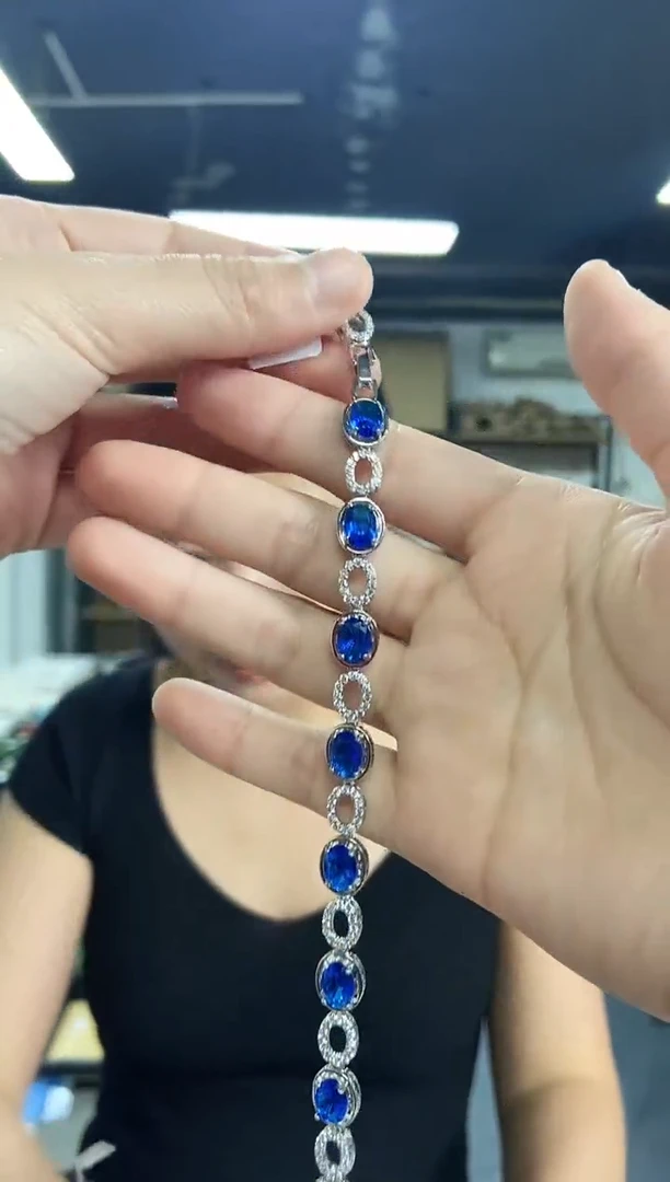 蓝宝石手链未镶嵌闪购链接多样性发其一颜色微差
