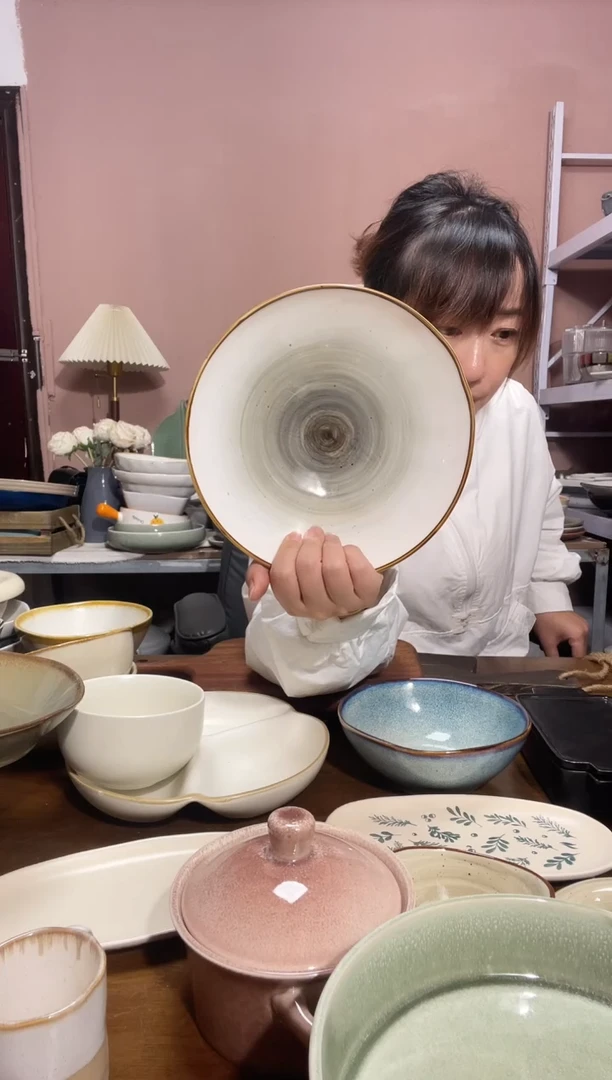 陶瓷微瑕（1个装）灰色星空斗笠碗