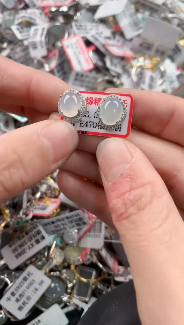 银S925镶嵌戒指翡翠4444----7