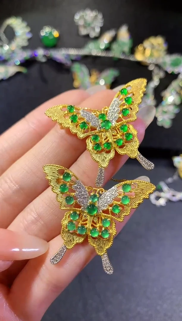 【闪购商品】翡翠挂件银S925镶嵌266胸针（多样性发货一件